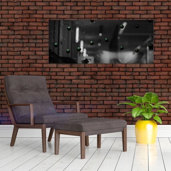 Absztrakt kép - zöld golyó (120x50 cm)