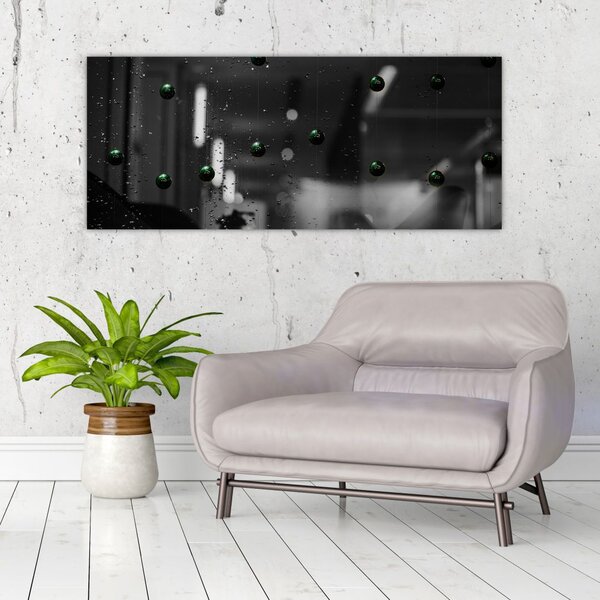 Absztrakt kép - zöld golyó (120x50 cm)