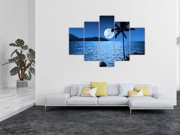 Kép - Hold a tenger felett (150x105 cm)