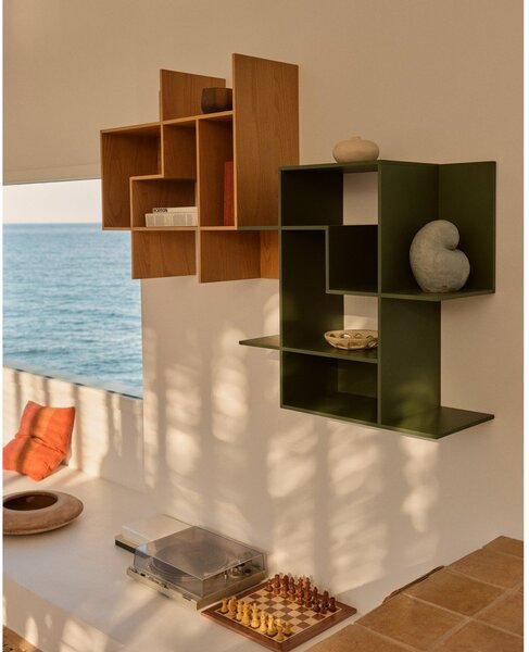 Zöld moduláris polcrendszer 80x80x25 cm Ina – Kave Home
