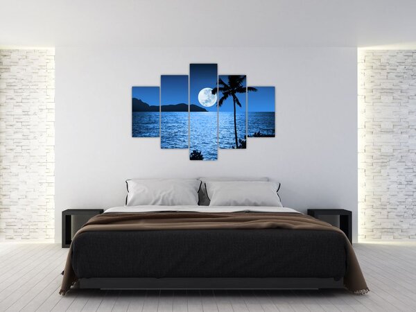 Kép - Hold a tenger felett (150x105 cm)