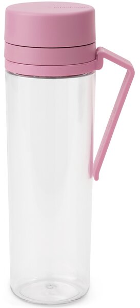 Brabantia Make & Take Water Bottle with Strainer vizespalack 500 ml, szűrőbetéttel gyümölcsök számára, fogantyúval, szivárgásmentes, műanyag, átlátszó/rózsaszín-lila - 241086