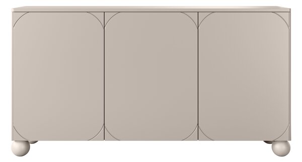 Sonatia II komód 150 cm háromajtós - kasmír / gömb lábak