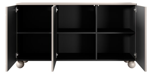 Sonatia II komód 150 cm háromajtós - kasmír / gömb lábak