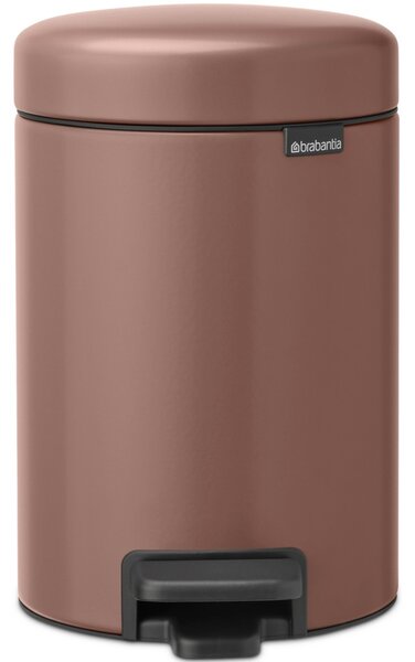 BRABANTIA NewIcon pedálos hulladékgyűjtő szagmentesen záródó Soft-Close fedél műanyag tartály 3L - V méret acél szaténrózsaszín taupe - 233968