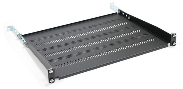 KaTLINK 19" 1U G/350 rackszekrény polc - Fekete (RAL 9005)