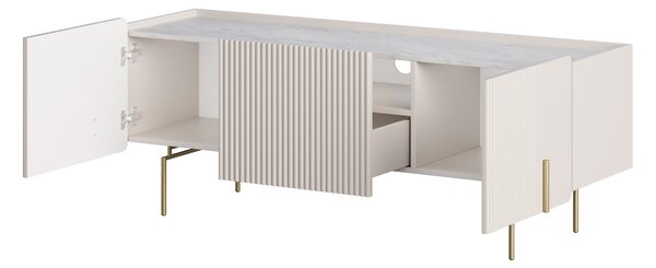 Malmi TV-szekrény 150 cm - kasmír / crema bianca / arany lábak