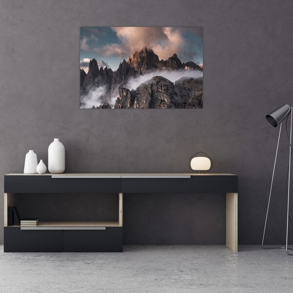 Kép - A ködben rejtett olasz dolomitok (90x60 cm)