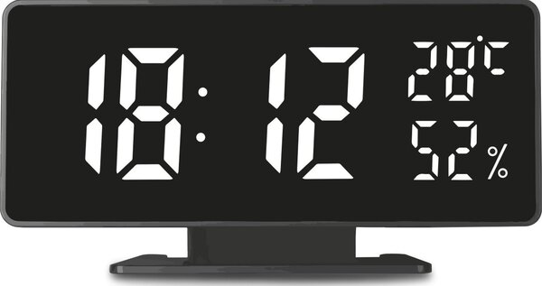 Óra ébresztővel és Hőmérő Funkcióval, GreenBlue, Higrométer, Fekete, GB395