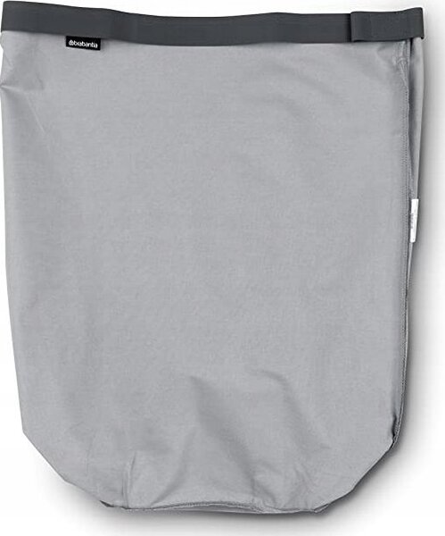 Brabantia Laundry Bin Bag tépőzáras szennyesgyűjtő csere zsák, henger formájú 60L kapacitású Laundry Bin szennyestartókhoz, mosógépben mosható, szürke - 102363