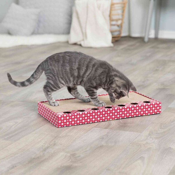 Trixie 107415 Macska kaparófa kaparókarton játékokkal 48 × 25 cm - Pink