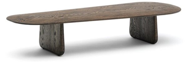Sötétbarna tölgyfa dohányzóasztal 64x146 cm Pirita – Kave Home