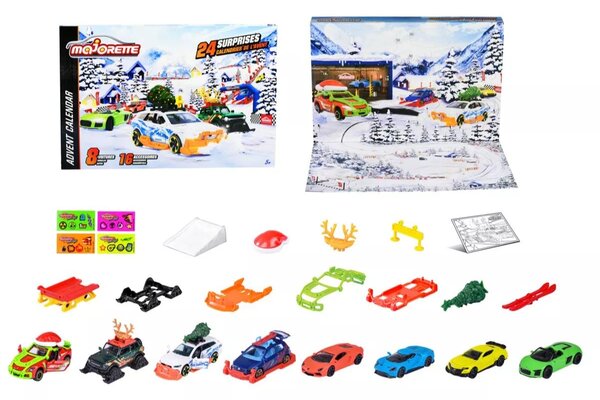 Majorette Adventi kalendárium 8 kisautóval és 16 kiegészítővel