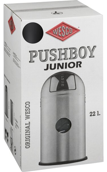 WESCO Pushboy Junior 22 literes nyomófedeles fém szemetes - Matt grafit