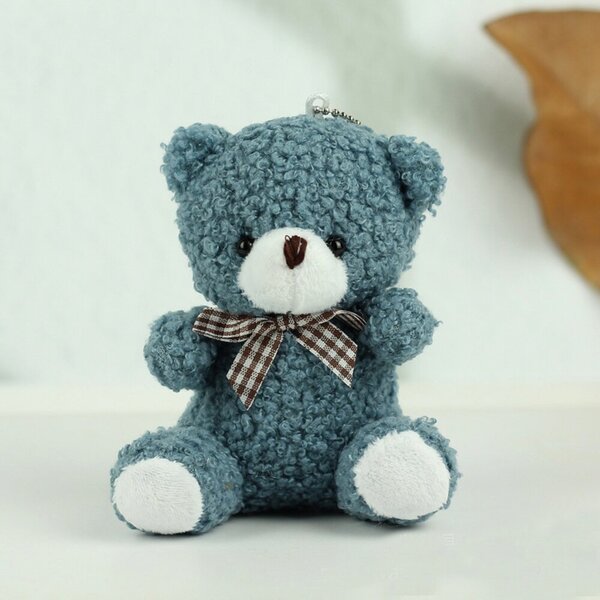 Teddy Mackó Plüss Kulcstartó Medál Dekoráció Tengerészkék 8 cm – 22493