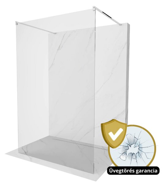 HD Arlo Light szabadonálló Walk-In zuhanyfal 8 mm vastag vízlepergető biztonsági üveggel, 200 cm magas, két távtartóval