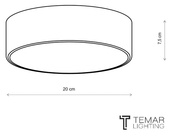 TEMAR LIGHTING Cleo mennyezeti világítás, Ø 20 cm, IP20, fehér, fém, E27, dimmelhető, Fehér / opál, Nappali / Étkező, Modern