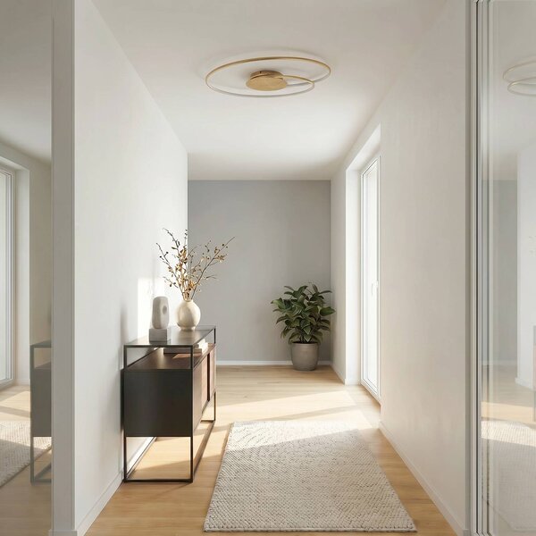 Lindby LED mennyezeti lámpa Joline, Ø 74 cm, arany színű, fém, Sárgaréz / arany, Nappali / Étkező, fém, Modern
