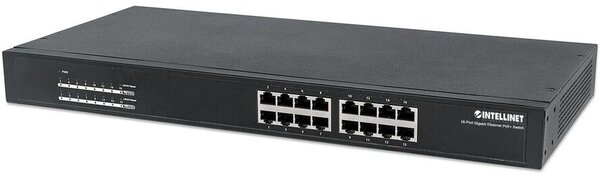 Intellinet 560993 hálózati kapcsoló Beállítást nem igénylő (unmanaged) L2 Gigabit Ethernet (10/100/1000) Ethernet-áramellátás (PoE) támogatása 1U Fekete
