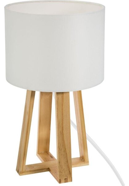 Lámpara Sobremesa Frida Madera Y Blanco S 34cm