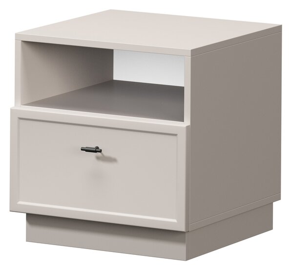 Lorini éjjeliszekrény fiókkal 45 cm - kasmír / fekete T-bar fogantyú