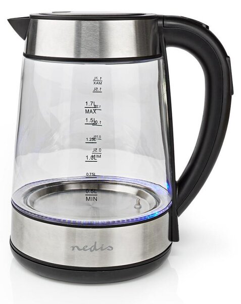 Nedis KAWK320EGS vízforraló 1,7L üveg, 2200W