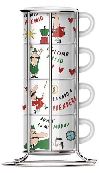 Bialetti Cappuccino csésze szett állvánnyal (4db)