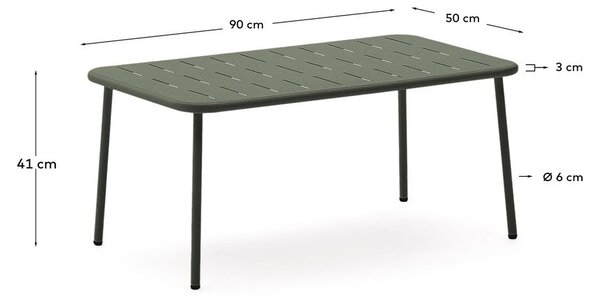 Acél kerti dohányzóasztal 50x90 cm Zivia – Kave Home