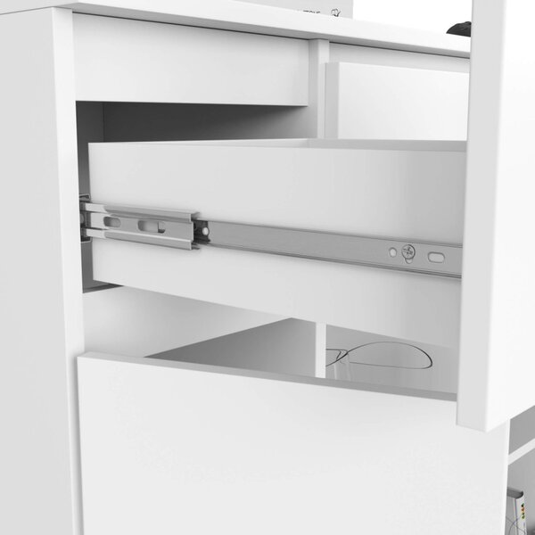 AKORD K100 Modern Komód Laminált Fehér 3 Fiókos
