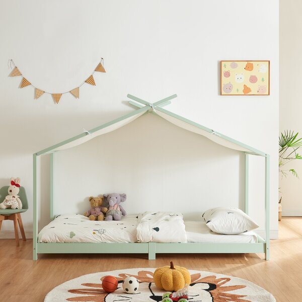 Házikó gyerekágy Brome 90x200 cm mentazöld [en.casa]
