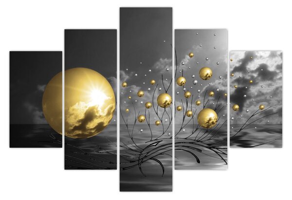 Okker gömbök képe (150x105 cm)