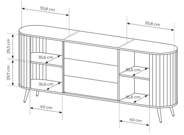 Luvio komód 196 cm fiókokkal - cremona tölgy