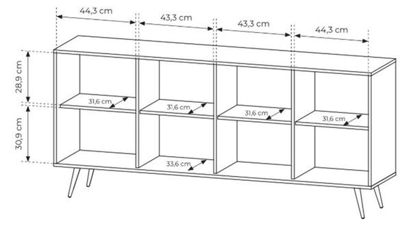 Flaro komód 183 cm világítással - dunin tölgy