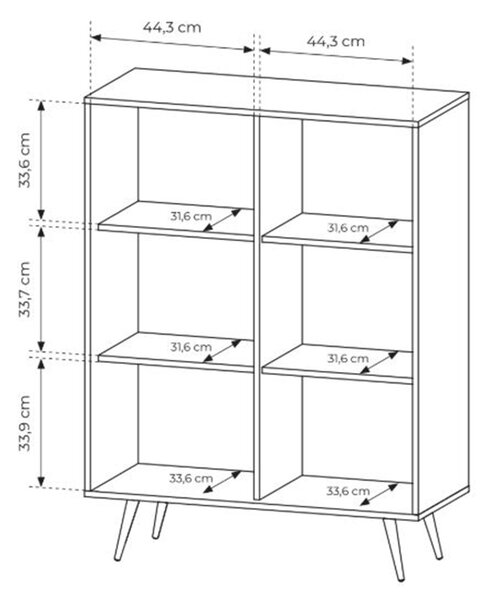 Flaro magas komód 93 cm világítással - dunin tölgy