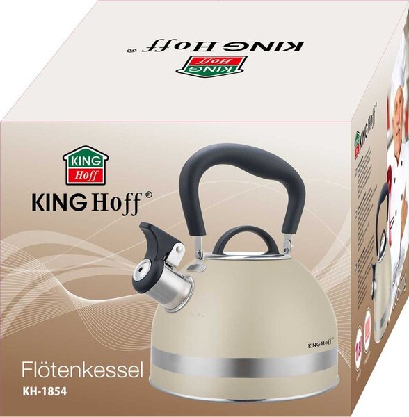 KingHoff KH-1854 Elektromos Teáskanna Sípszóval 1.8L Bézs