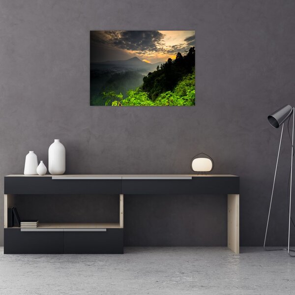 Kép - zöld hegyvidéki táj (70x50 cm)