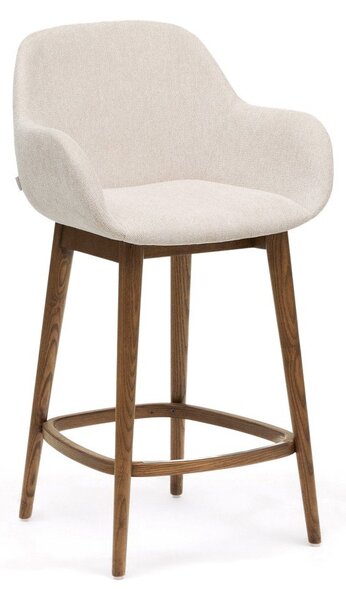 Bézs kárpitozott karfás bárszék (ülésmagasság 66 cm) Konna – Kave Home