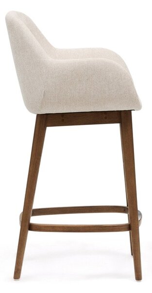 Bézs kárpitozott karfás bárszék (ülésmagasság 66 cm) Konna – Kave Home