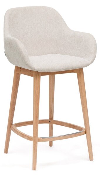 Bézs kárpitozott karfás bárszék (ülésmagasság 66 cm) Konna – Kave Home