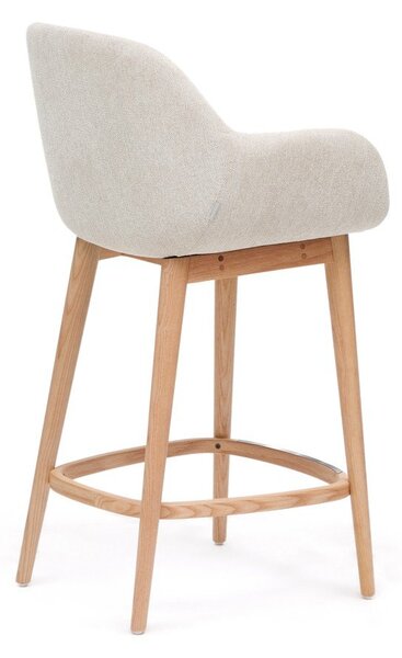 Bézs kárpitozott karfás bárszék (ülésmagasság 66 cm) Konna – Kave Home