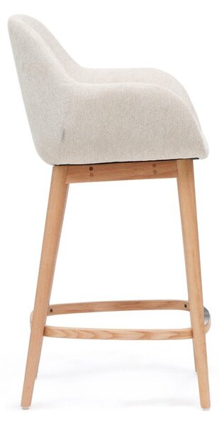 Bézs kárpitozott karfás bárszék (ülésmagasság 66 cm) Konna – Kave Home