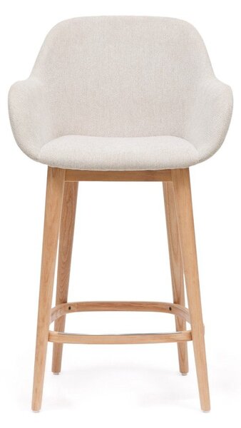 Bézs kárpitozott karfás bárszék (ülésmagasság 66 cm) Konna – Kave Home
