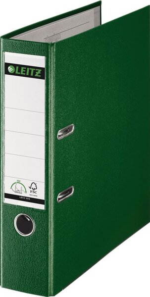 Leitz Plastic Lever Arch File A4 80mm 180° Green gyűrűs iratgyűjtő Zöld