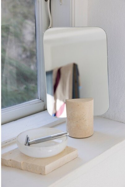 Kozmetikai tükör 18x30 cm Travertine – Mette Ditmer Denmark