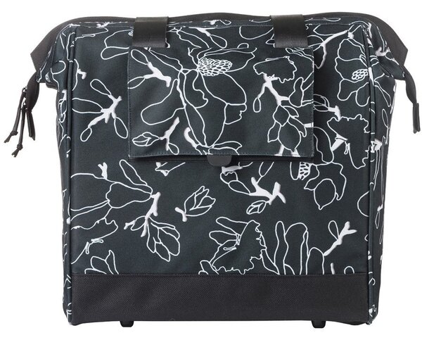 Sakwa miejska pojedyncza BASIL GRAND FLOWER BICYCLE SHOPPER 23L, MIK Hooks System, black (NEW 2026)