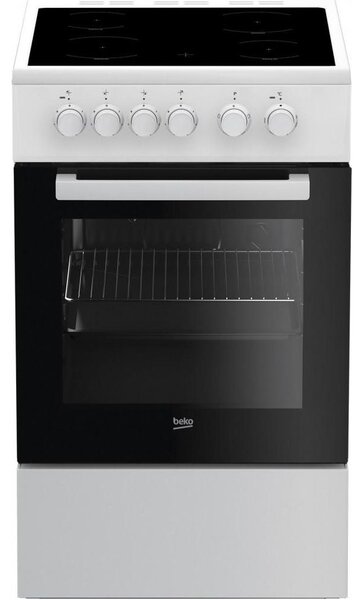 Beko FSS57000GW tűzhely Szabadonálló tűzhely Elektromos Kerámia Fekete, Fehér