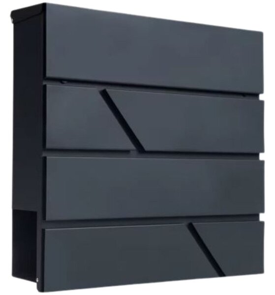 Nagy Postaláda Leveleknek és Újságoknak, Antracit, 37x37x11 cm – 26730