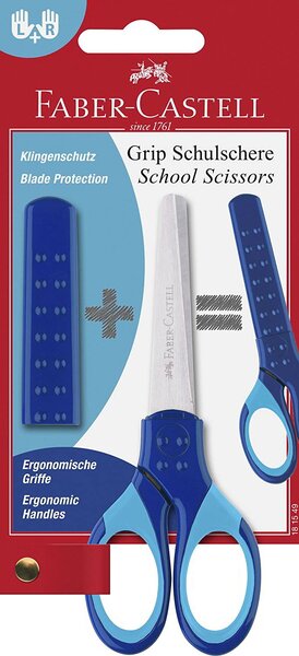 Faber-Castell Grip 13.5cm Iskolai papírvágó olló - kék