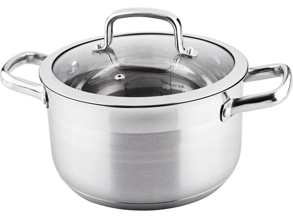 Lamart LTSS2212 Prestige 4.7L/22cm Lábas üveg fedővel - Inox