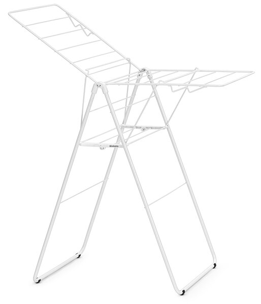 Brabantia HangOn Drying Rack ruhaszárító állvány, 15m szárítási hossz, 4db ruhaakasztó kampó, 12kg teherbírás, összecsukható, acél, fehér - 403323